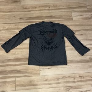 Gray Long Sleeve Graphic Shirt